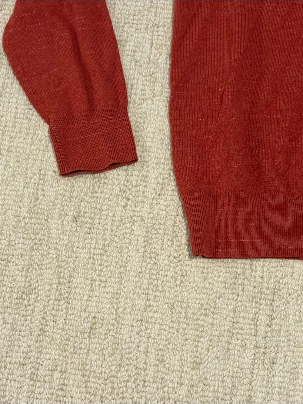 J. Crew Men’s Half-Zip Cotton Sweater in Rust Orange